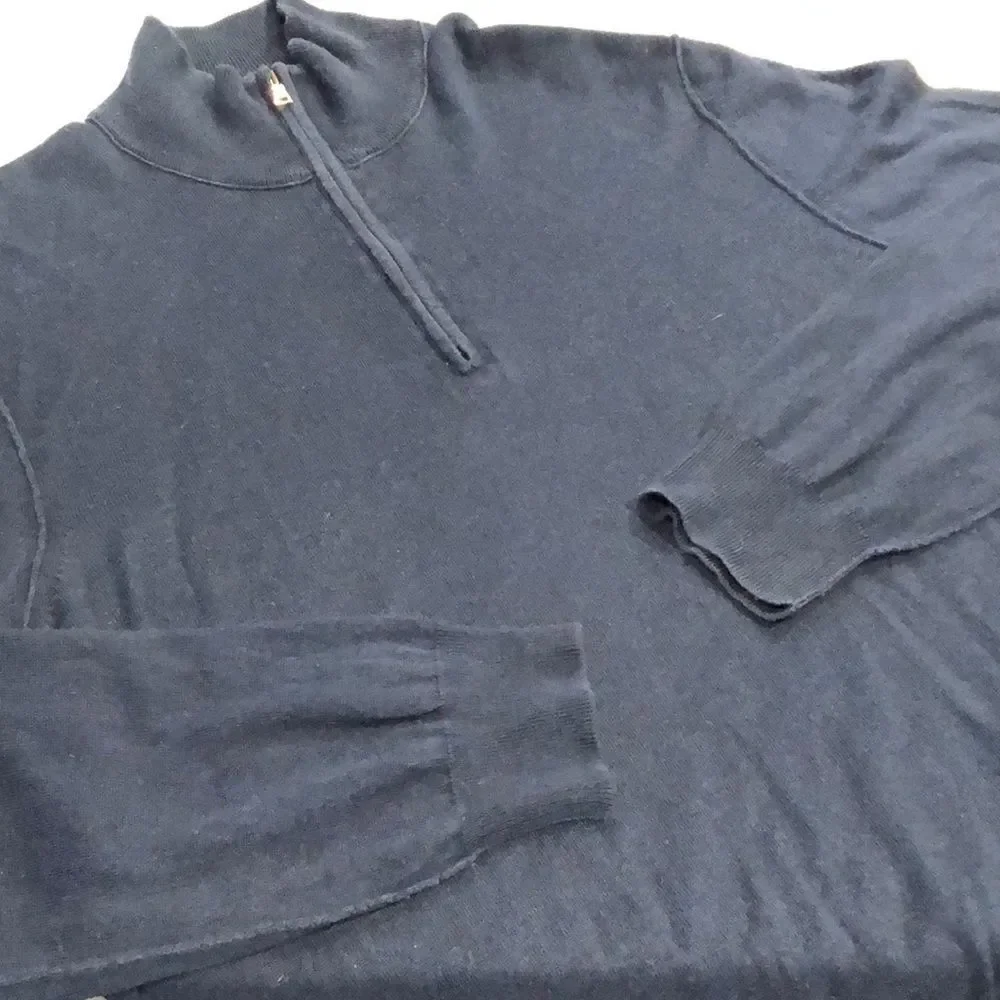 Banana Republic Silk Cashmere 1/4 Zip Sweater Sz. L